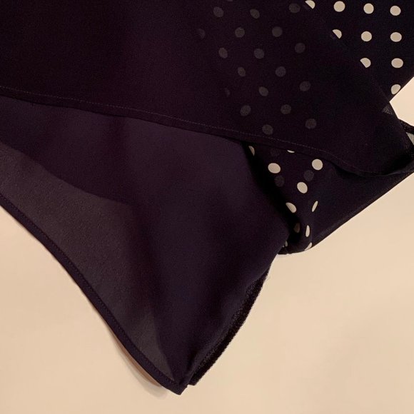 Tessuto Fully Lined Polkadot Navy Shift Dress - Size 4 - Picture 7 of 9